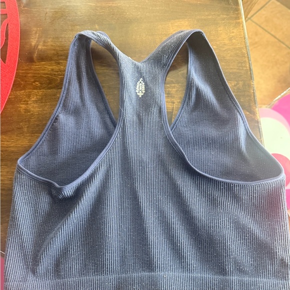FP Movement by Free People Ribbed V-Neck Sports Bra in Deep Blue - Picture 2 of 3